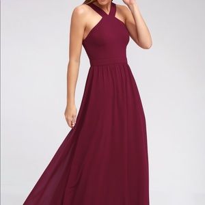 Air of Romance long burgundy dress Lulus